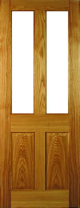 Colonial Top Light - Oak Veneered Prefinished Flat Bead, internal door