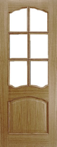 Internal door, Riviera - Oak Veneered Raised Bead, glazed interior door