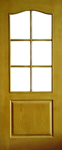 Internal door, Classique 6 Light - Oak Woodgrain, glazed internal door