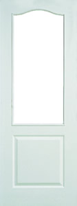 Internal door, Classique 1 Light - White Woodgrain, glazed interior door