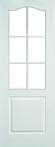 Classique 6 Light Glazed White Woodgrain interior door